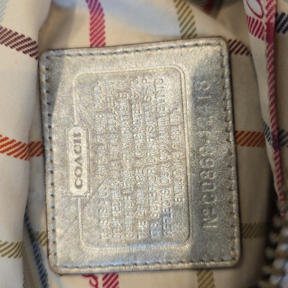 Coach Bleecker Pewter/Silver Metallic Featuring Tattersall Lining - Picture 12 of 14